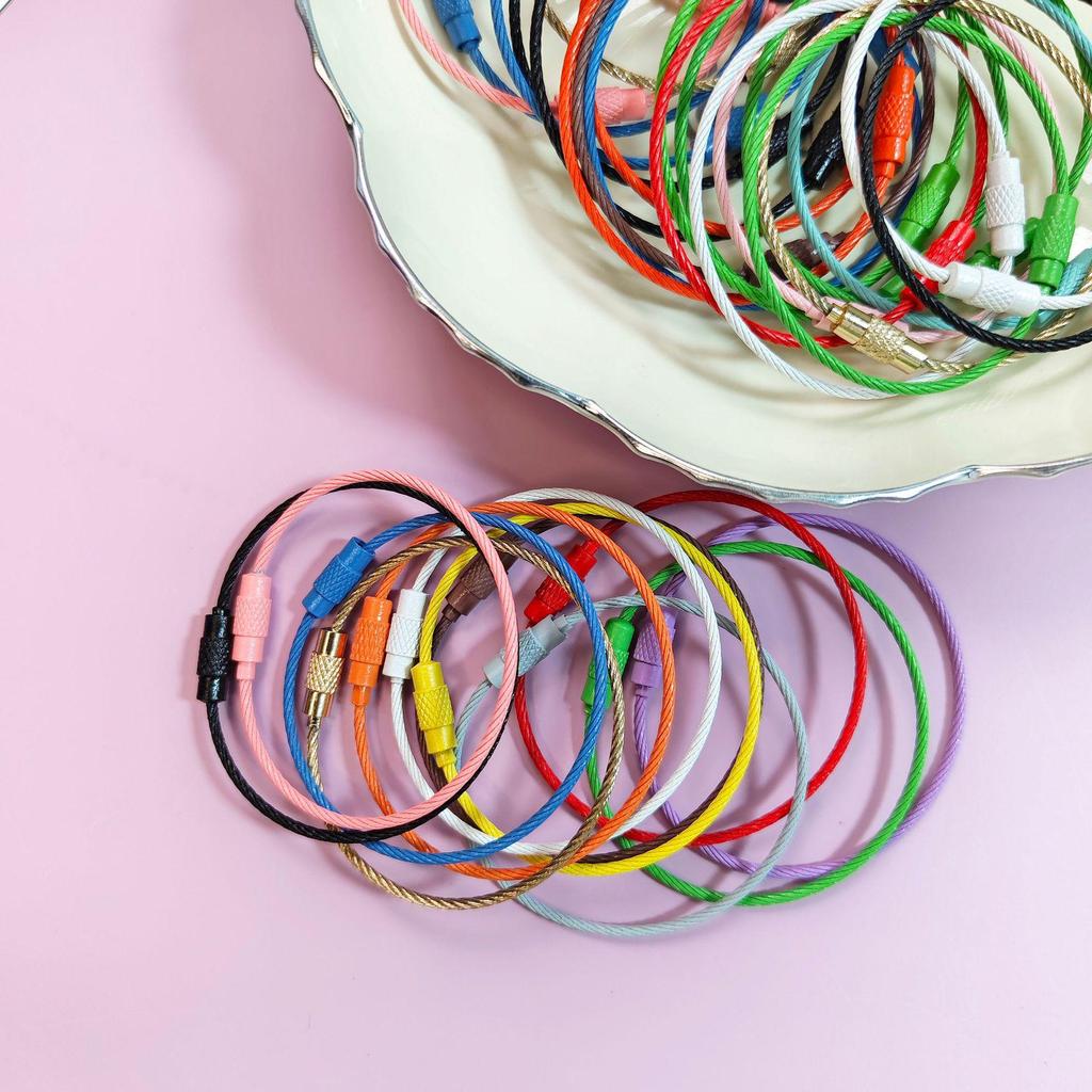 Candy Color Steel Wire Keychain Ring for DIY Jewelry Accessories