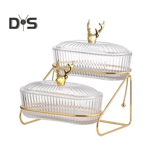 3-уровневый поднос для сухофруктов с подставкой для орехов, стильная крышка из лося, прочная пластиковая железная рама, фруктовая тарелка, модный скандинавский поднос для закусок, фруктов, конфет, орехов