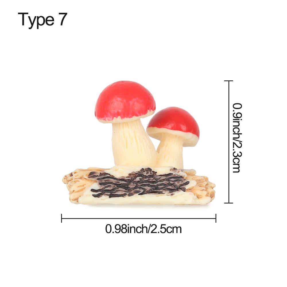 Bonsai Ornament Mushroom Figurines Miniature Mushroom House Gnome Terrarium Micro Landscape