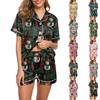 Ladies' Loose Casual Top Shorts Two-piece Set Christmas Printed Pajamas Set