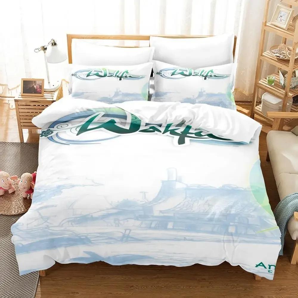 SkinFriendly Elegant Single Twin Full Queen King New Wakfu Size Bed Adult Kid Bedroom Sets 3D Print Quilt