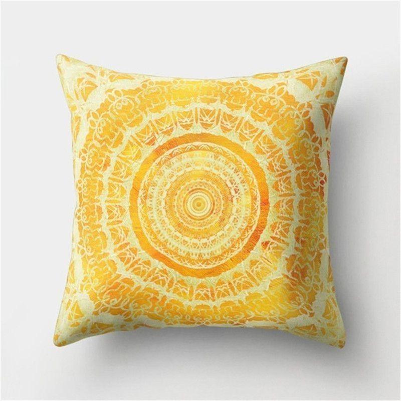 Elegant Boho Mandala Flower Square Cushion Cover For Stylish Home And Car Decoration