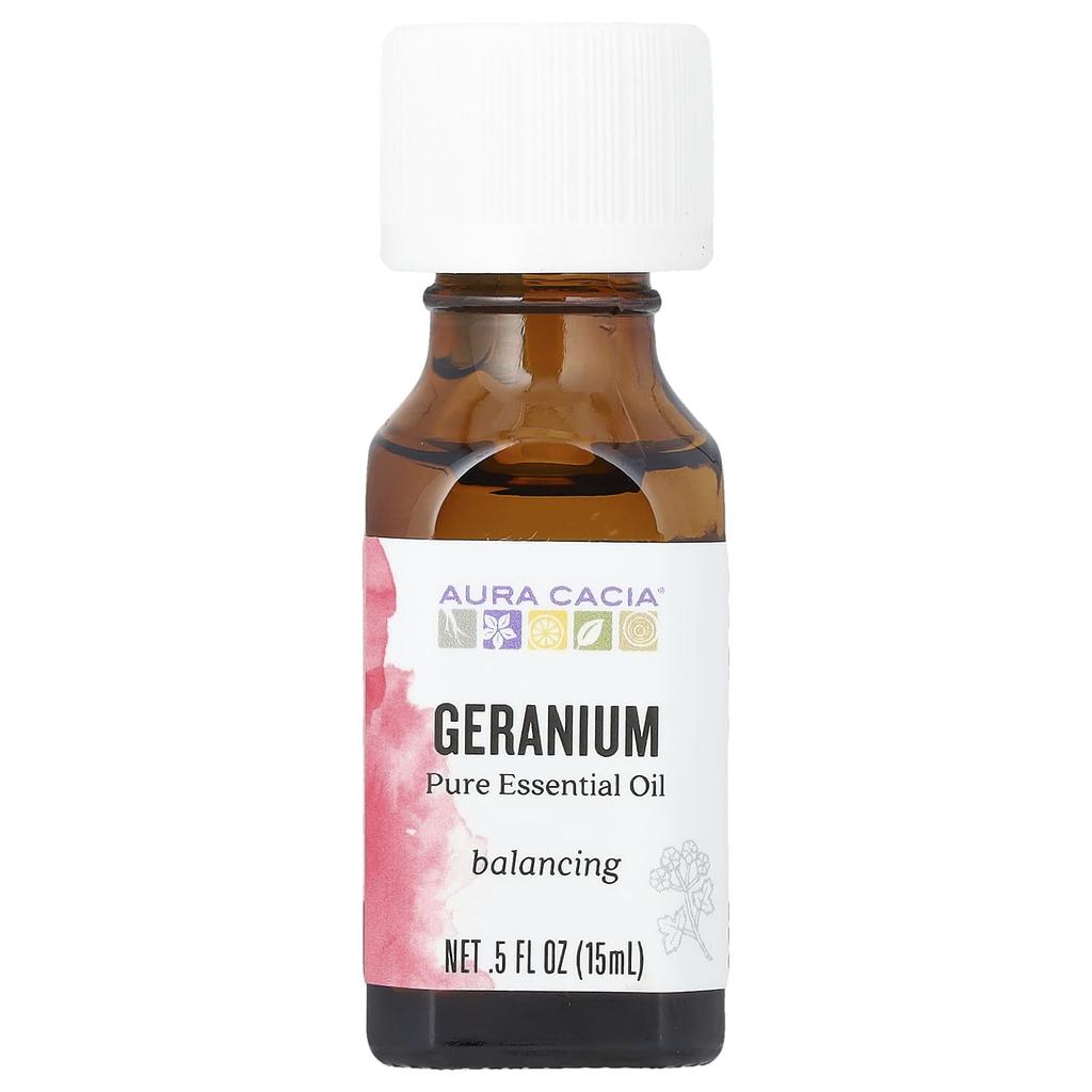 Pure Essential Oil, Geranium, 15 Ml (0.5 Fl Oz)