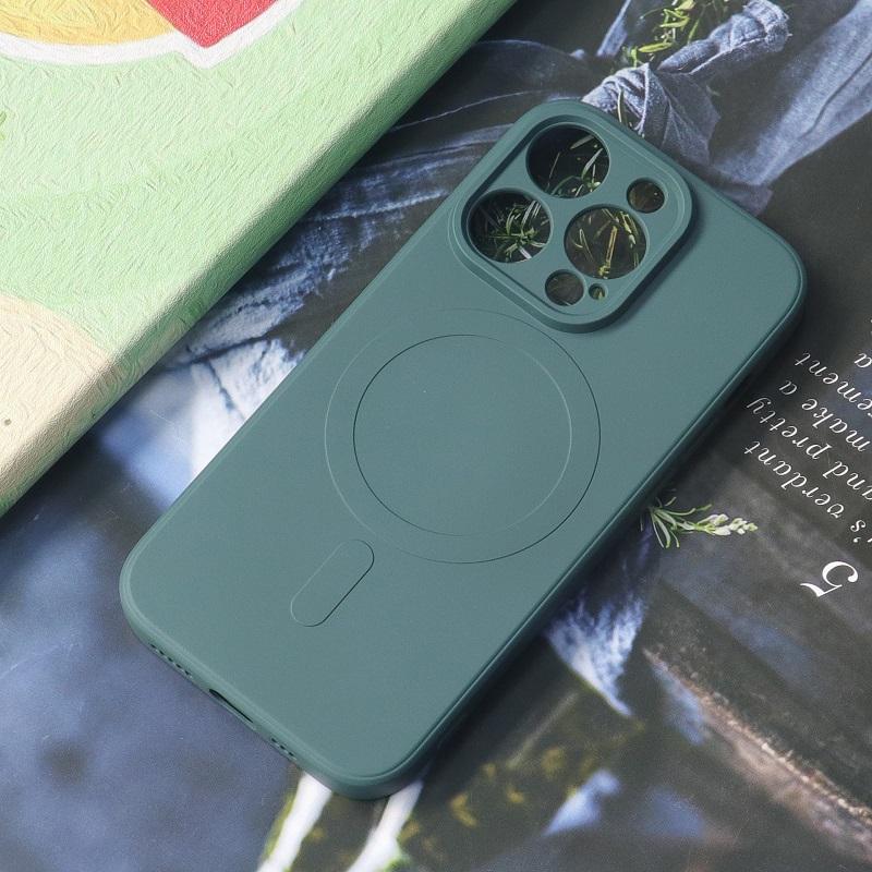 Liquid Silicone Case For iPhone 15 11 12 13 14 Pro Max Mini X XR Xs Plus Phone Magnetic Wireless Charging For Magsafe Cover