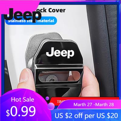 Для Jeep 4 шт. Накладки на замки дверей автомобиля Колпачки из нержавеющей стали Автоаксессуары Для Jeep Grand Cherokee Wrangler JK Gladiator Compass