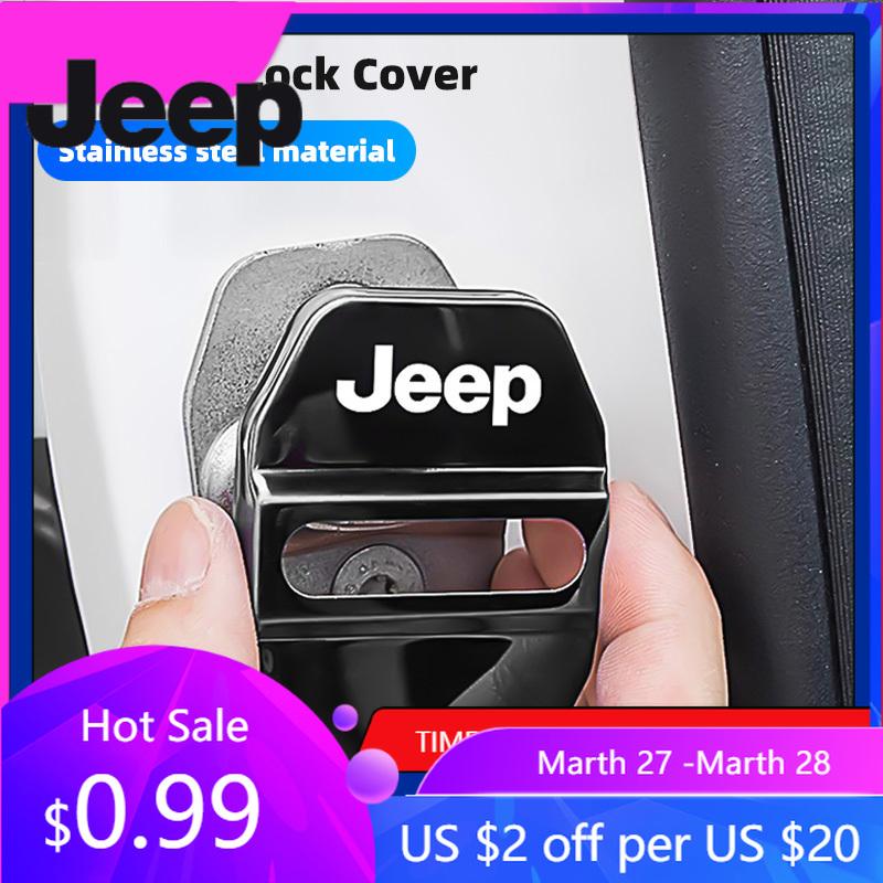 Для Jeep 4 шт. Накладки на замки дверей автомобиля Колпачки из нержавеющей стали Автоаксессуары Для Jeep Grand Cherokee Wrangler JK Gladiator Compass