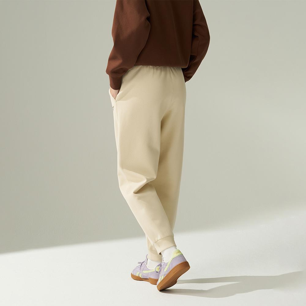 Reebok Повседневные универсальные удобные однотонные простые трикотажные спортивные брюки с манжетами женские плавки бежевого цвета 24FRM604WGM1