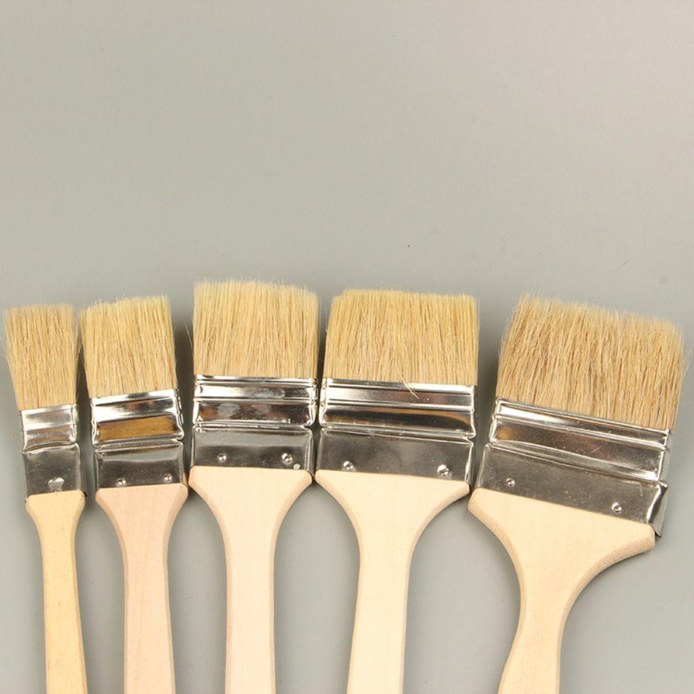 Long Handle Elbow Elbow Paint Brush Solid Wood Handle Universal Bristle Brush Painting