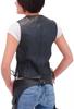 100%Real Lambskin Leather Button Waistcoat Western Vest Coat Classic Black Women