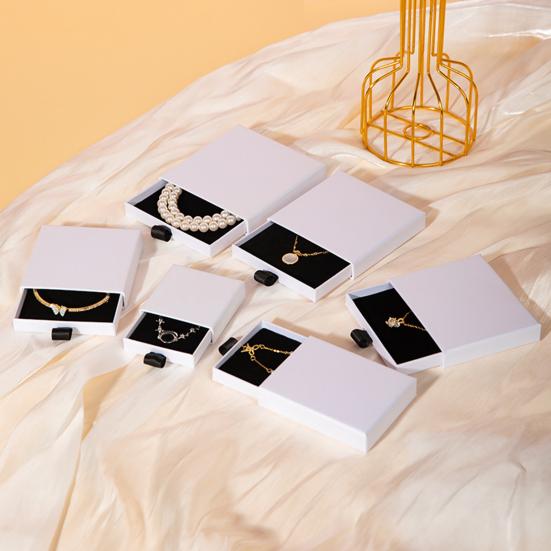 3Pcs Cardboard Jewelry Boxes Drawer Type Lightweight Portable Jewelry Organizer Box for Bracelets Earrings Necklaces