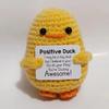 Cute Positive Energy Duck Positive Knitted Doll Crochet Emotional Support Duck Bookshelf Office Decor Gift