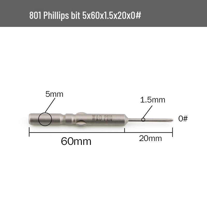 801 Электрическая отвертка, насадка W&D 4 мм, крестовая отвертка Phillips, 5*60*3, 4C, импортная сталь