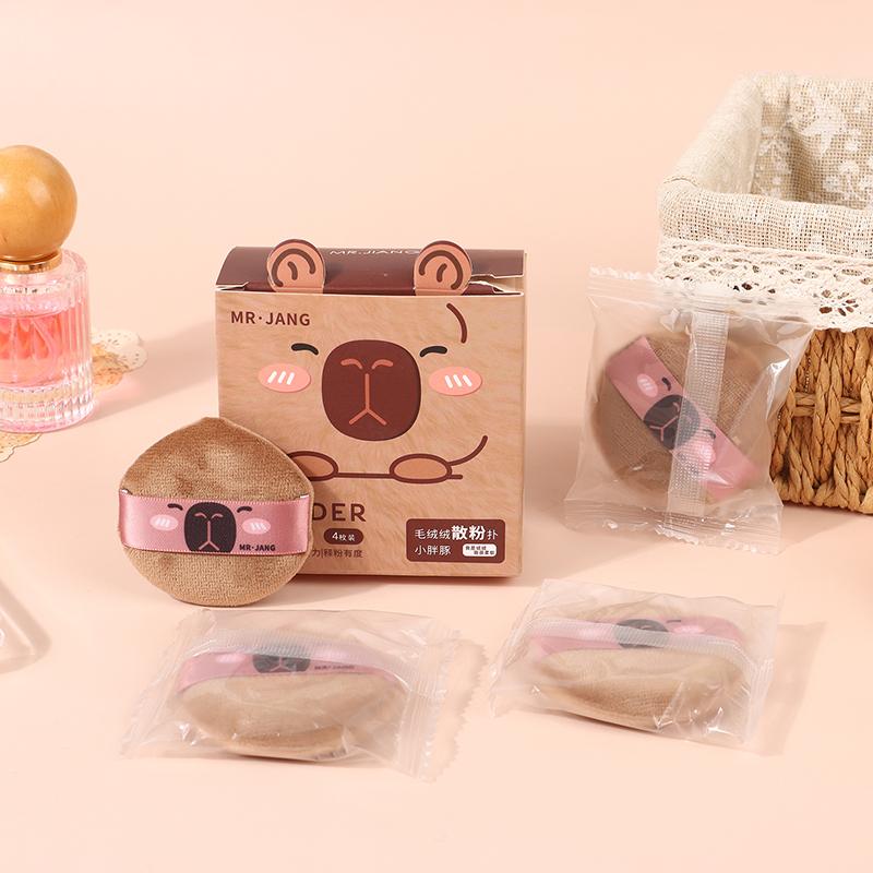 Мультяшная капибара, спонж для макияжа, пуховка, макияж, консилер, супермягкий эластичный хлопок, основа для лица, косметика, пуховка, инструменты для красоты