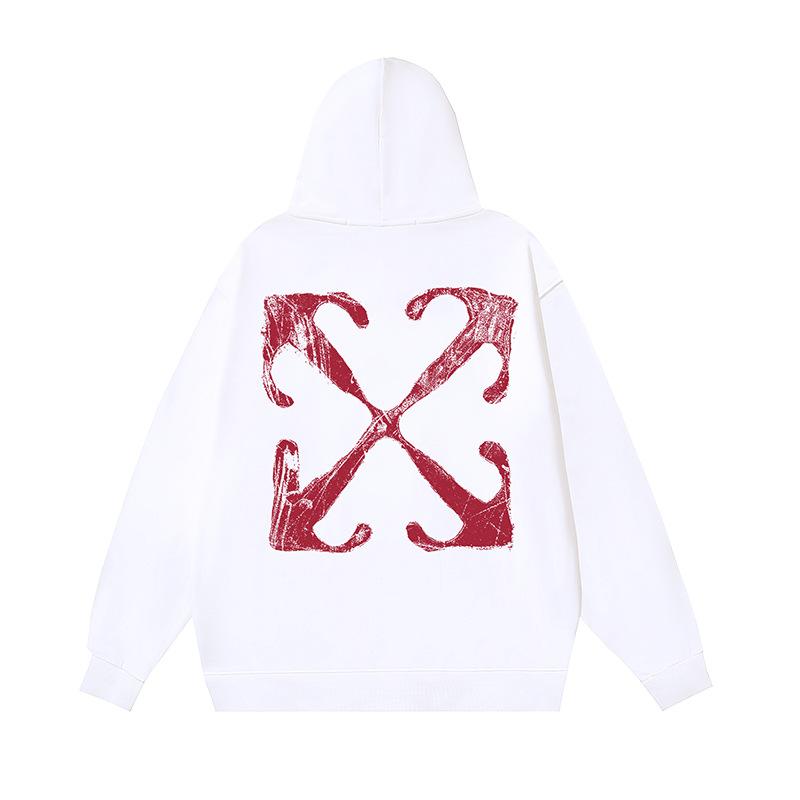 1083 Off-White 2025 Autumn/Winter New OW Retro Arrow Pattern Printed Men's and Women's Hoodie Sweatshirt