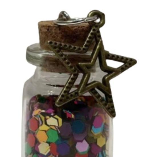 Mini Wishing Glass Bottle Transparent Glass Jar with Sequins Romantic Gift for Boyfriend Girlfriend Wife Husband