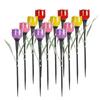 1Pcs Garden Tulip Flower Shape LED Solar Powered Waterproof Tube Lawn Lights Standing Decor for Yard Outdoor Party