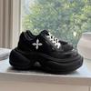Autumn New Platform Panda Casual Lace-up Sneakers Cross Flower Dad Shoes Women's Shoes