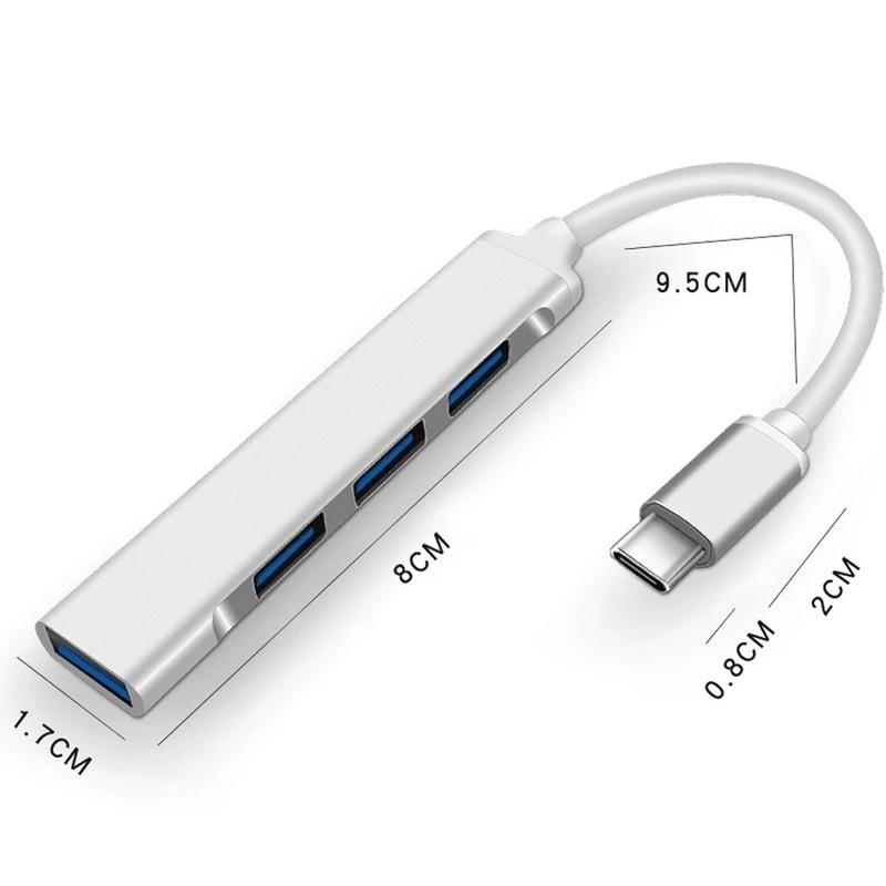 4-в-1 USB 3.0 ХАБ Type C ХАБ к USB3.0 Type-C 4 порта USB Высокоскоростной разветвитель Коробка 4 порта USB Зарядный адаптер Для Macbook iPad