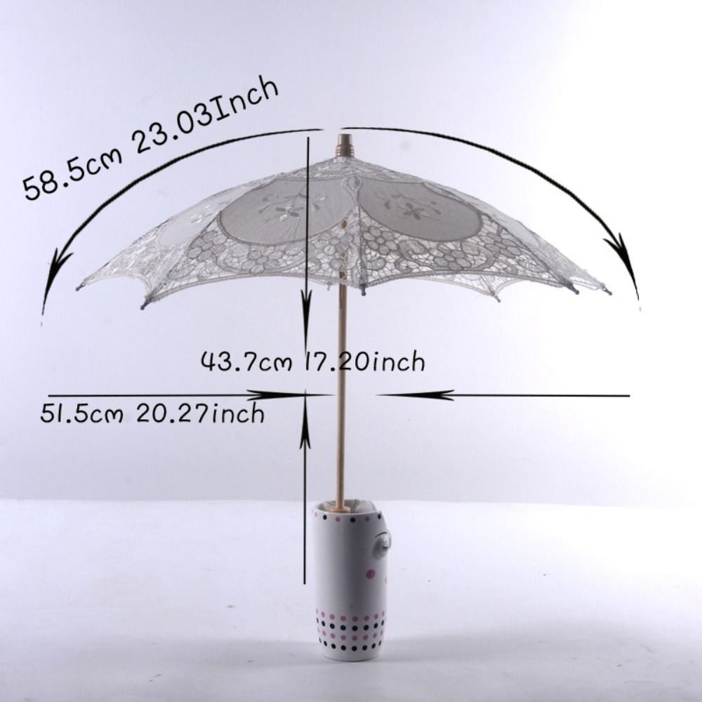 Vintage 26/31/43/53cm Lace Parasol Umbrella Embroidery Cotton Lace Flower Girl Umbrella Kids Sun Umbrella Wedding Decoration