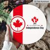2D Flat, 1pc Patriotic Canada Day Round Aluminum Metal Sign, July 1st Independence Day Maple Leaf & Flag Design, Durable & Weatherproof Wall Decor