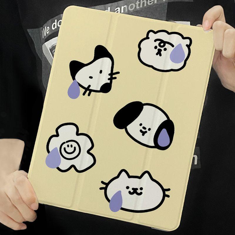 Чехол для iPad 2021 gen9 10,2, разноцветный чехол-раскладушка с милым собачьим узором, умный защитный чехол Air1/2 9,7 Air3 Pro2017 10,5 с подставкой для карандашей