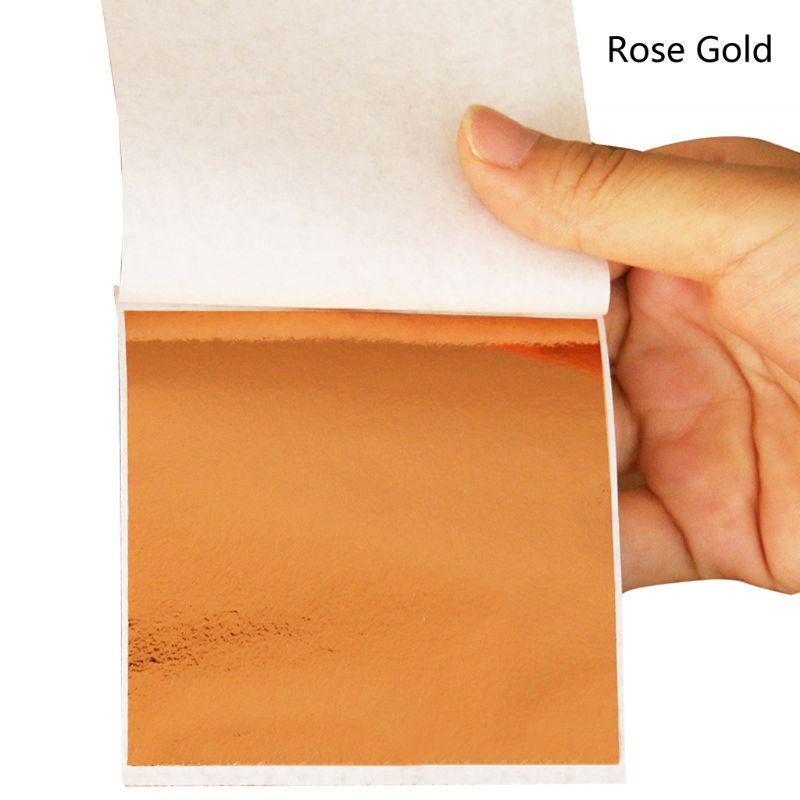 100Pcs Imitation Gold Sliver Copper Foil Papers Leaf Leaves Sheets Foil Paper Gilding Craft Resin Jewelry Making Filling