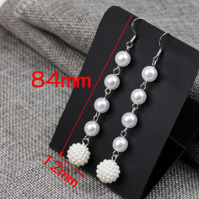 S925 Tremella Hook Gypsy Pearl Pendant Earrings Feminine Long Temperament Korean Earrings Internet celebrity Versatile Earrings