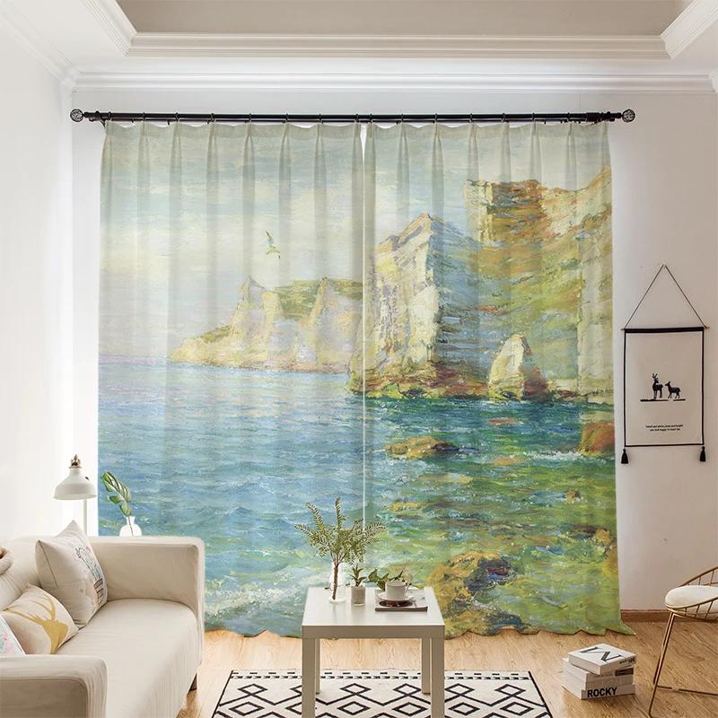 Картина маслом «Урожай Ван Гога» в стиле высокой затемненной занавески, американское детское занавеска для спальни, гостиной, затемняющая штора, новая