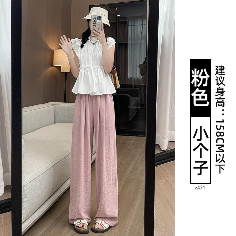 Khaki milk pants women's 2025 new autumn and winter thickened cotton pants wear warm small velvet wide-leg pants