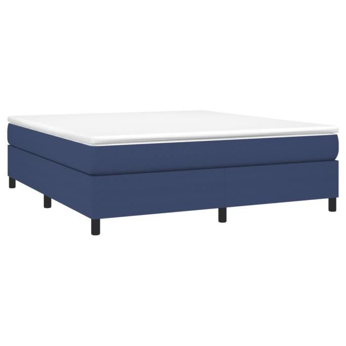 VidaXL Lit à sommier tapissier avec matelas Bleu 180x200 cm Tissu - Modèle 3144445