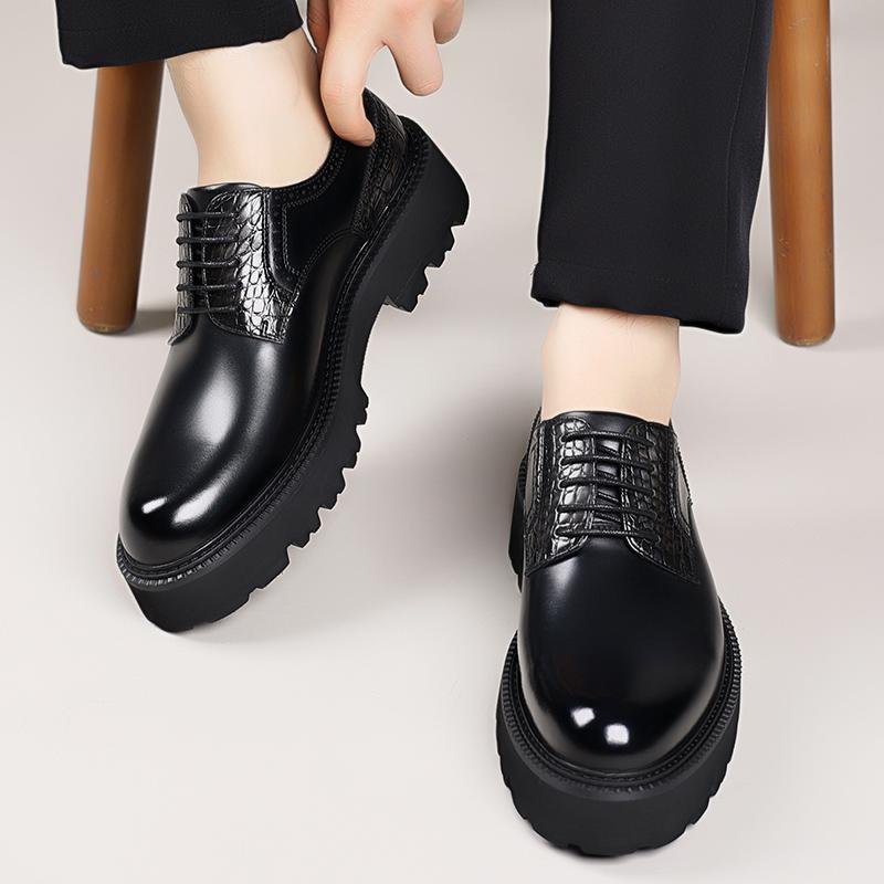 Fashion Luxury Brand Oxford Shoes Men Thick Sole Leather Shoes All-match Business Formal Men Shoes Lace Up Gentlemen's Wedding Footwear