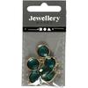 Assortiment de pendentif à facettes - Vert Lagon - 6 pcs - Argent - Mixte