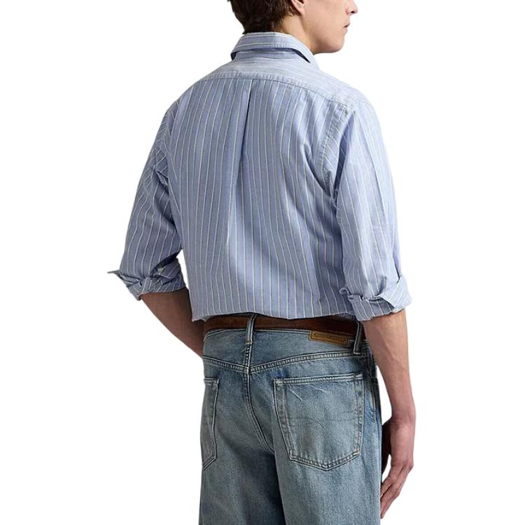 Polo Ralph Lauren Button Stripe Long Sleeve Shirt Men Shirts Blue 710971214-004