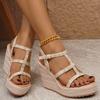 New Summer Espadrille Platform Wedges Sandals Trendy Holiday Casual Party Women's Sandals Walking Comfy