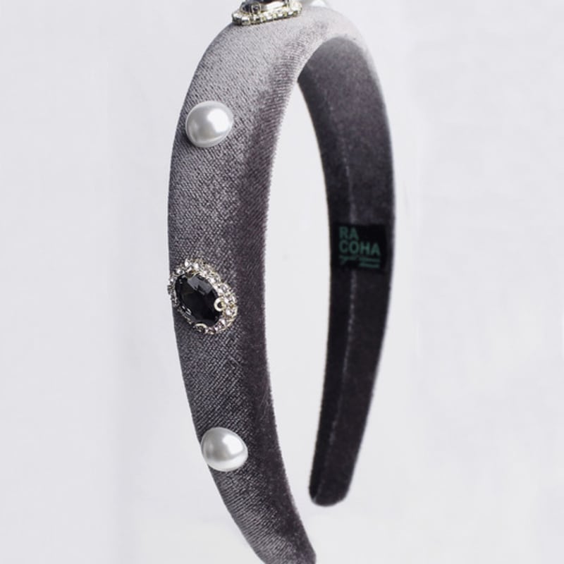 РАКОХА Бархатная Элизабет Повязка для волос Бархатная Элизабет Кристальная жемчужная повязка для волос