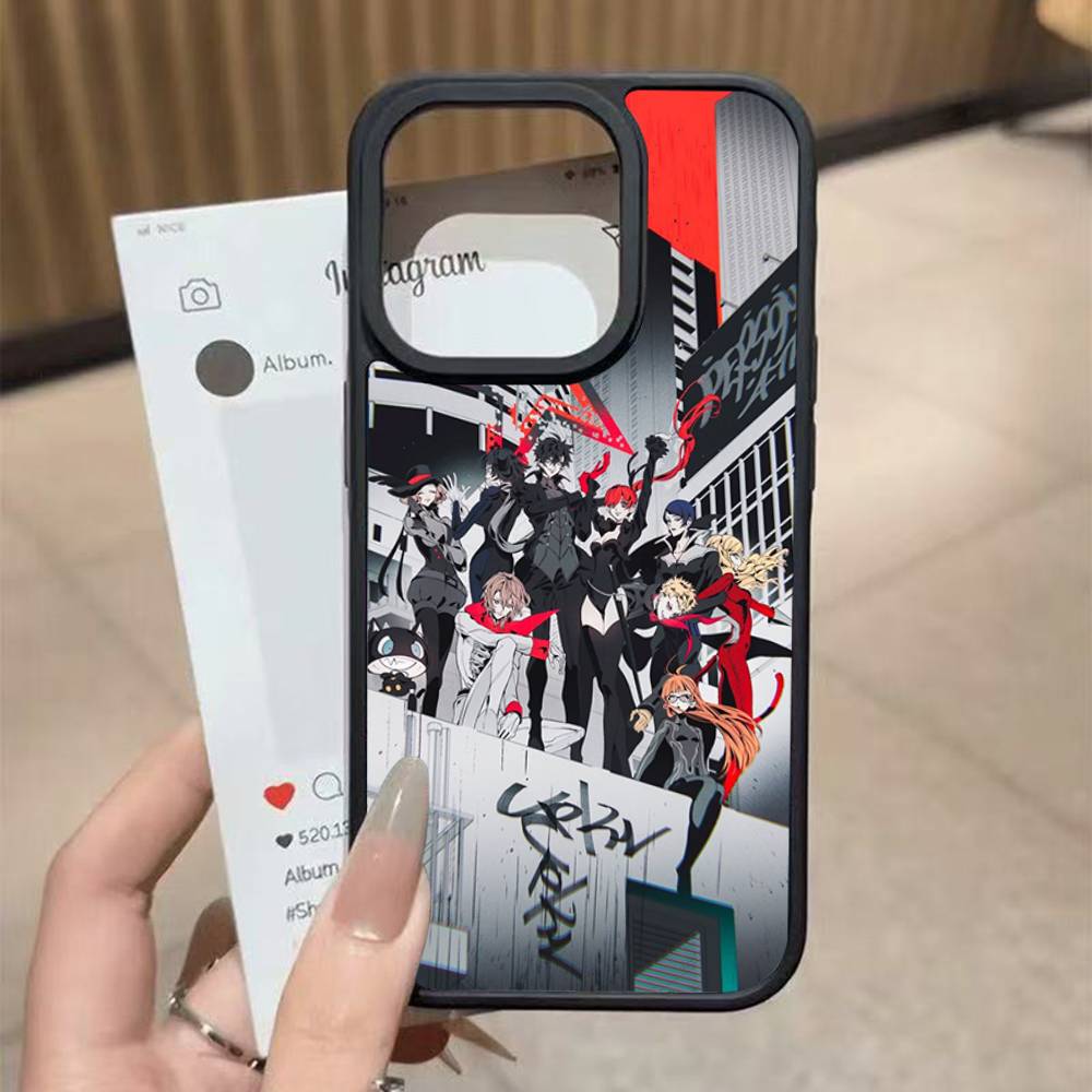 Игровой чехол P-Persona 5 Cool Black из силикона и твердого пластика для iPhone 17 Air 16 15 14 13 12 11 Pro Max PC TPU