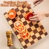 Solid Wood Checkerboard Cutting Board Splicing Color Fruits Tray Chopping Block  Baby Food