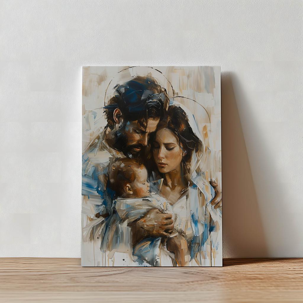Warmth of the Holy Family Poster Warmth of the Holy Family Poster, 30X40 Cm, Gold Aluminum Frame, 230 Gsm Matte Paper