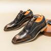 Fashion Formal Business Leather Flats Elegantes Mens Oxford Shoes Wedding Party Dress Shoes New Fashion Pointed Office Male Brogue Shoes