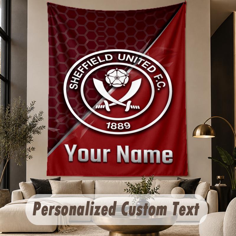 Custom Text Tapestry Sheffield United FC Print Wall Tapestry Indoor Living Room Wall Decor