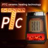 Электрический обогреватель 1000 Вт PTC Керамический Быстрый Нагрев Настольный Портативный Электрический Обогреватель с 3D Реалистичным Огнем для Спальни Офиса