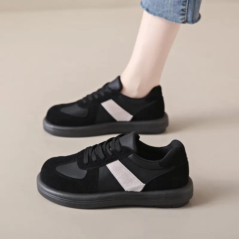 Мода 2024 года Новые цвета Splicing Spell натуральная кожа обувь плоские кроссовки темперамент тренд обувь повседневные кроссовки женские балетки