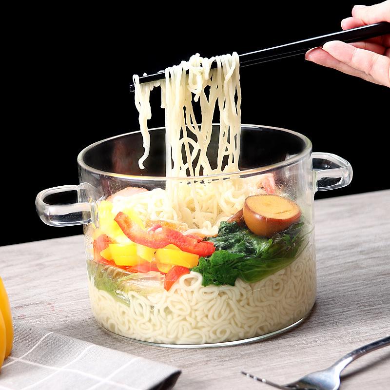 Luxury Heat Resistant clear Large Storage Fruit Salad Glass Bowls