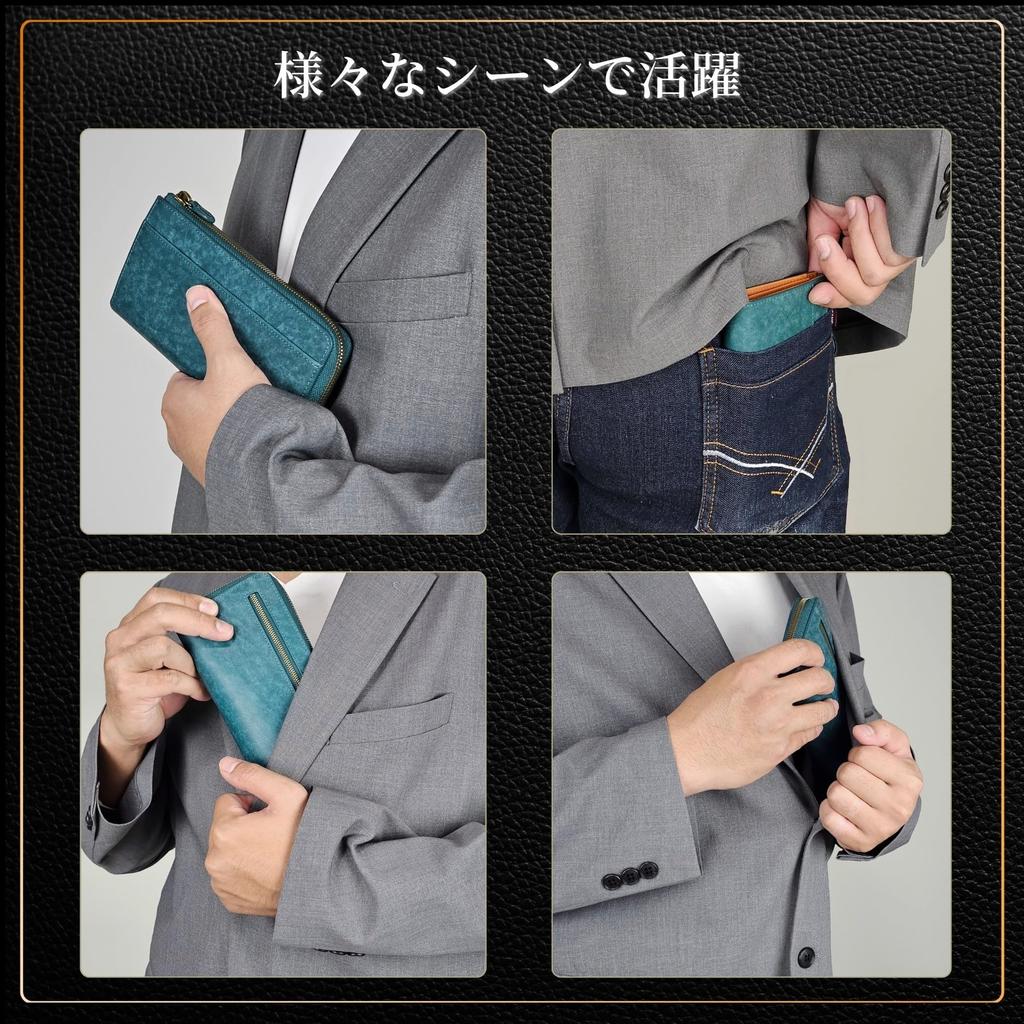 Long Coin Large 20 Bills Will Not Easy To Italian Made by Top Leather Genuine YKK Zipper [Fabrizio] Wallet, Men's, Women's, Wallet, L-shaped Zipper,