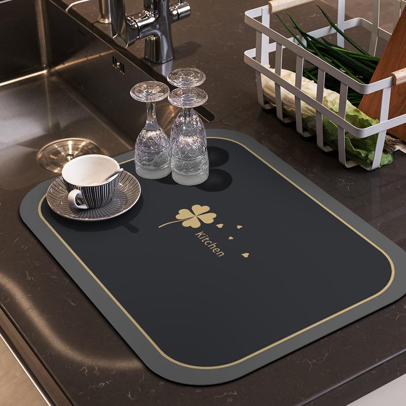 2 шт. Коврик для слива воды на кухне, поглощающий воду, для бытовой кофемашины, противоожоговый и нескользящий коврик для стола