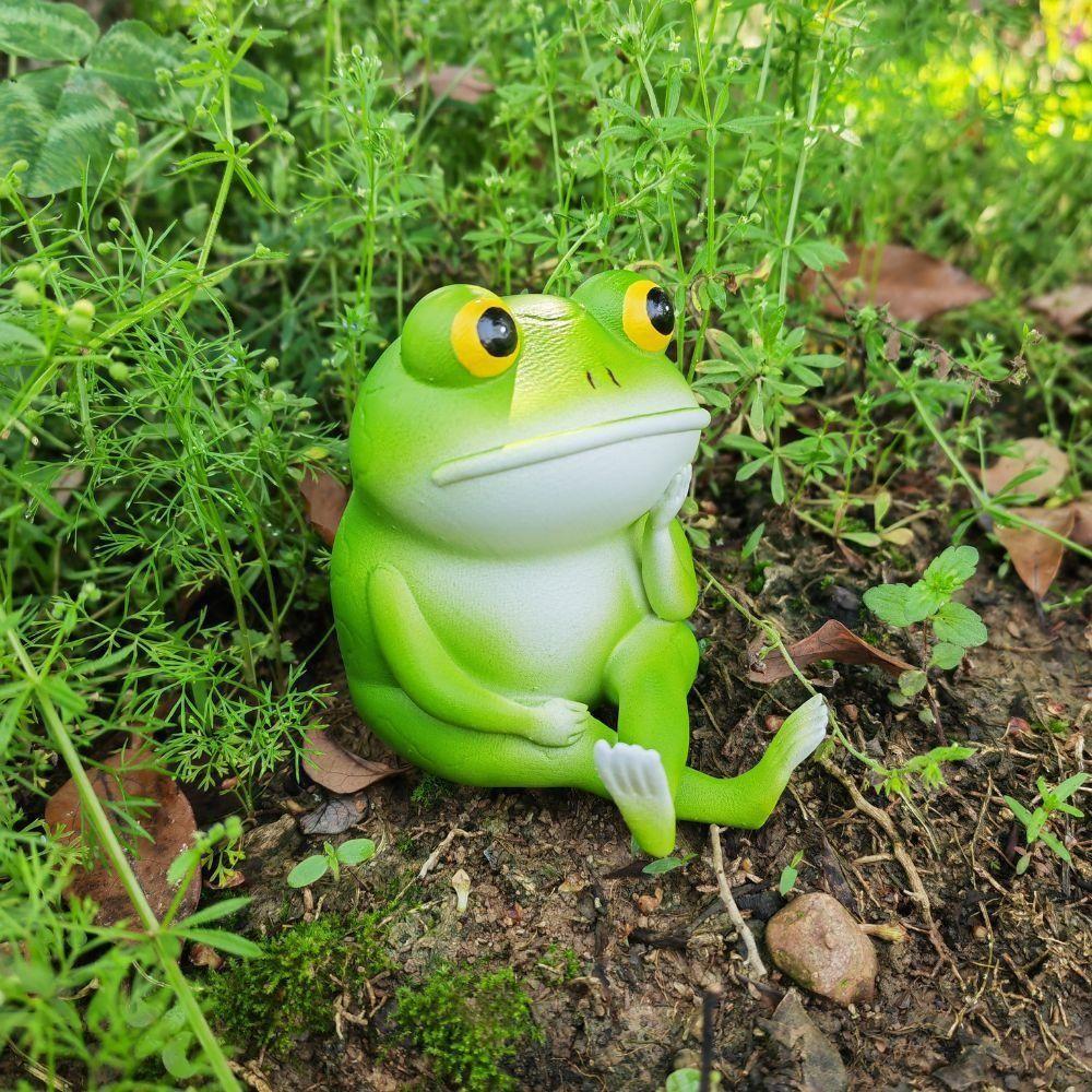 Cute Small Frog Statue Resin Crafts Animal Ornament Micro-landscape Accessories