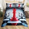 Шахматный пододеяльник в клетку «баффало» Шахматный постельный комплект Спортивные игры Покрывало Шахматная наволочка для одеяла с 2 наволочками