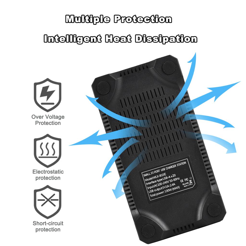 USB C зарядное устройство блок несколько портов 20 портов 100 Вт интеллектуальное USB зарядное устройство быстрое зарядное устройство USB C USB зарядка