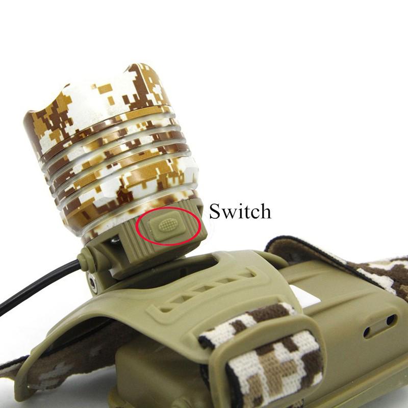 1200 люмен светодиодный налобный фонарь камуфляжный налобный фонарь для кемпинга налобный фонарь с зарядным устройством