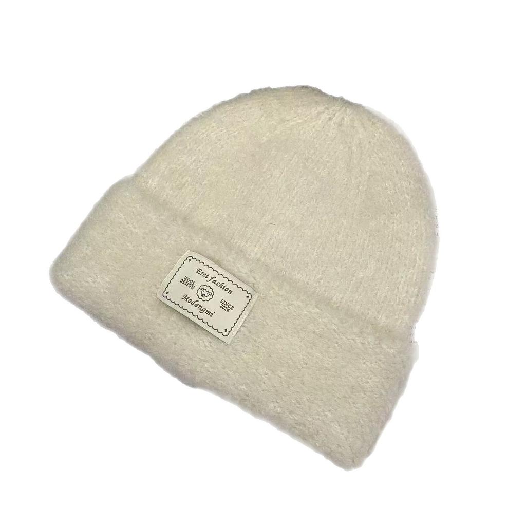 Вязаная шапка-патч для женщин на осень и зиму, теплая и защищающая уши, мягкая и восковая, утолщенная плюшевая шерстяная шапка, демонстрирующая модное лицо